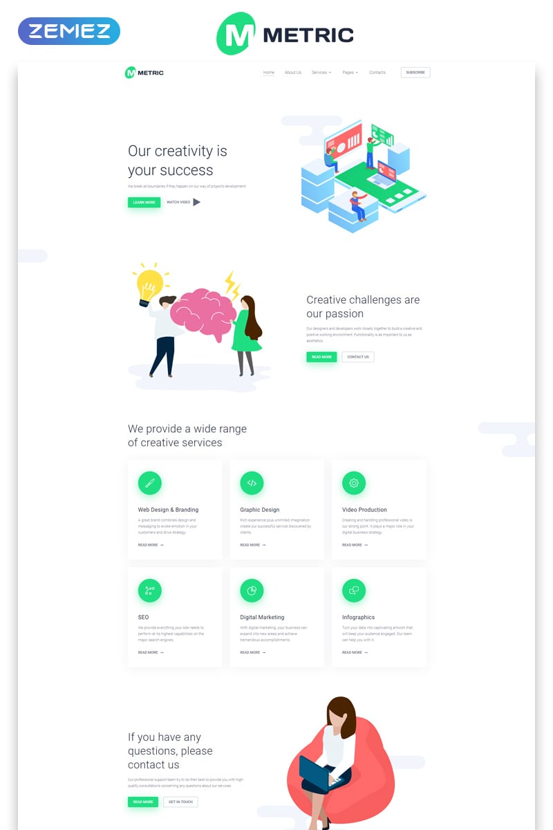 Metric - Web Development Creative Multipage HTML Website Template - screenshot