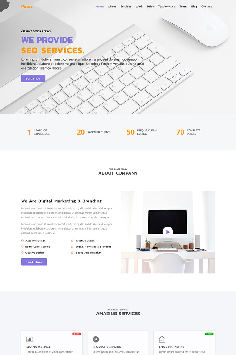Pears - Business Agency Landing Page Template
