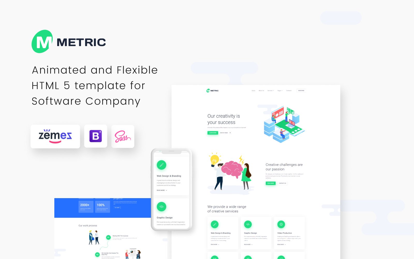 Responsive Metric - Creative Digital Agency Web Sitesi #80375