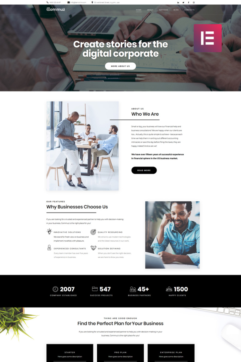Commuz - Business Multipurpose Modern Elementor WordPress Theme