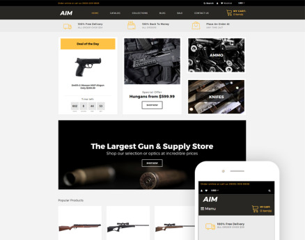 AIM - Weapon Store Modern Shopify Theme