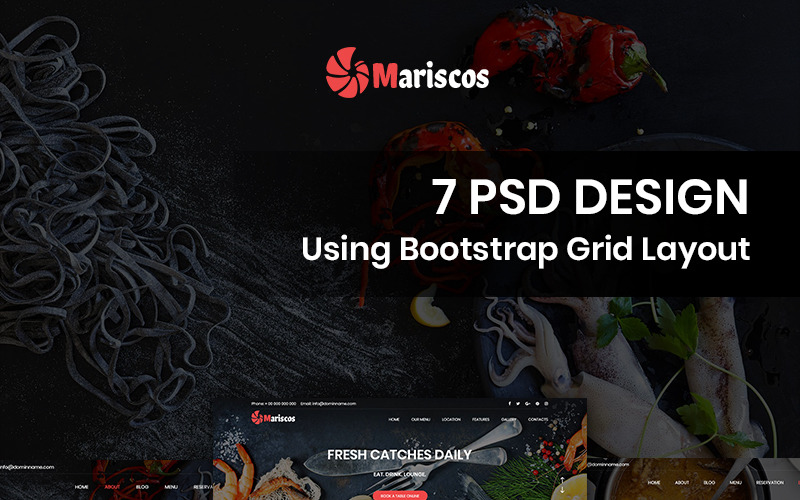 Mariscos - Seafood Restaurant PSD Template