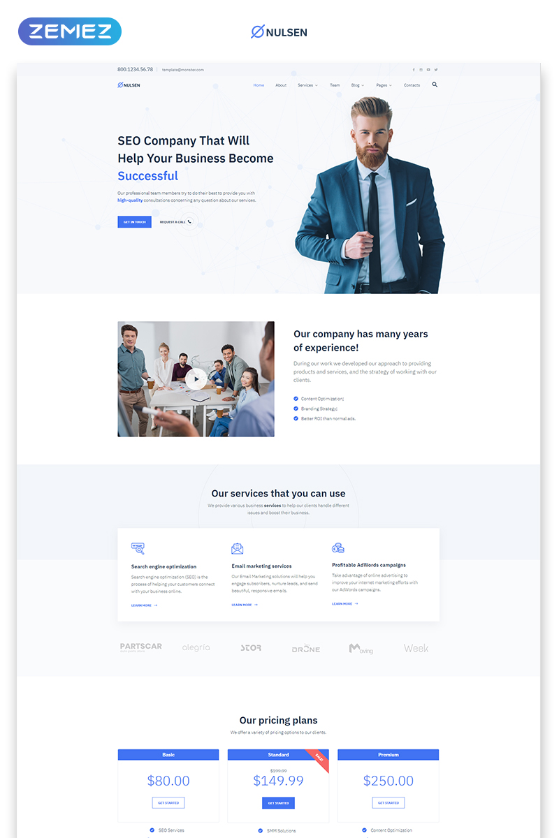 Nulsen - SEO Company Clean Multipage HTML5 №80478