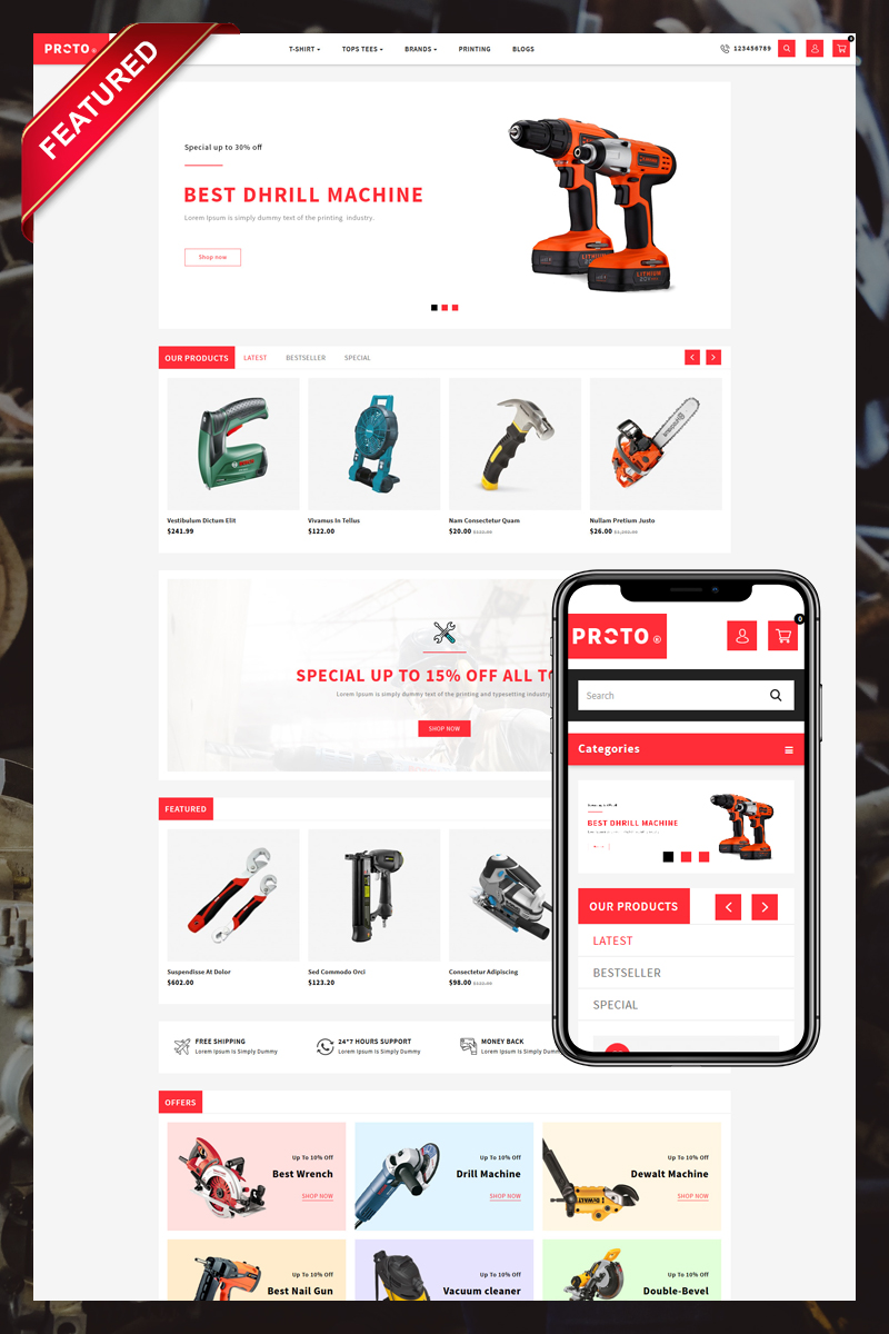 "Proto" thème OpenCart adaptatif #80413