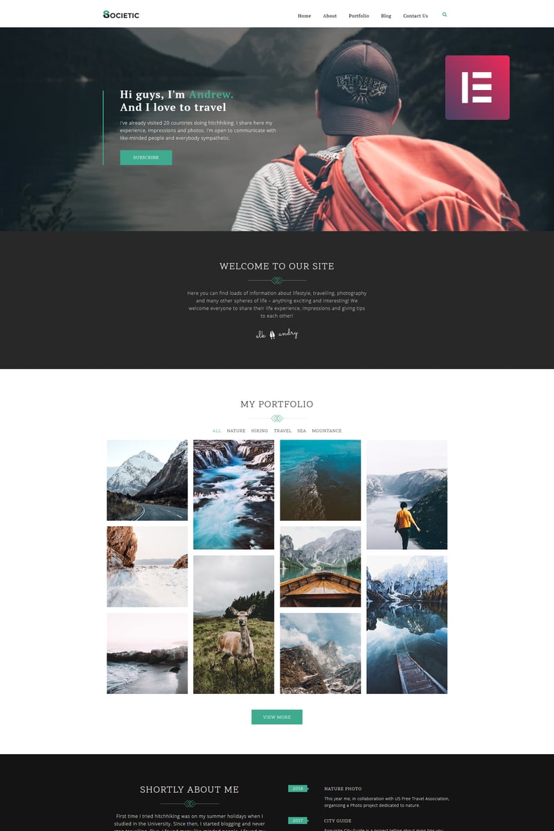 Responsivt Societic - Lifestyle Blog Multipurpose Modern Elementor WordPress-tema #80486 - skärmbild