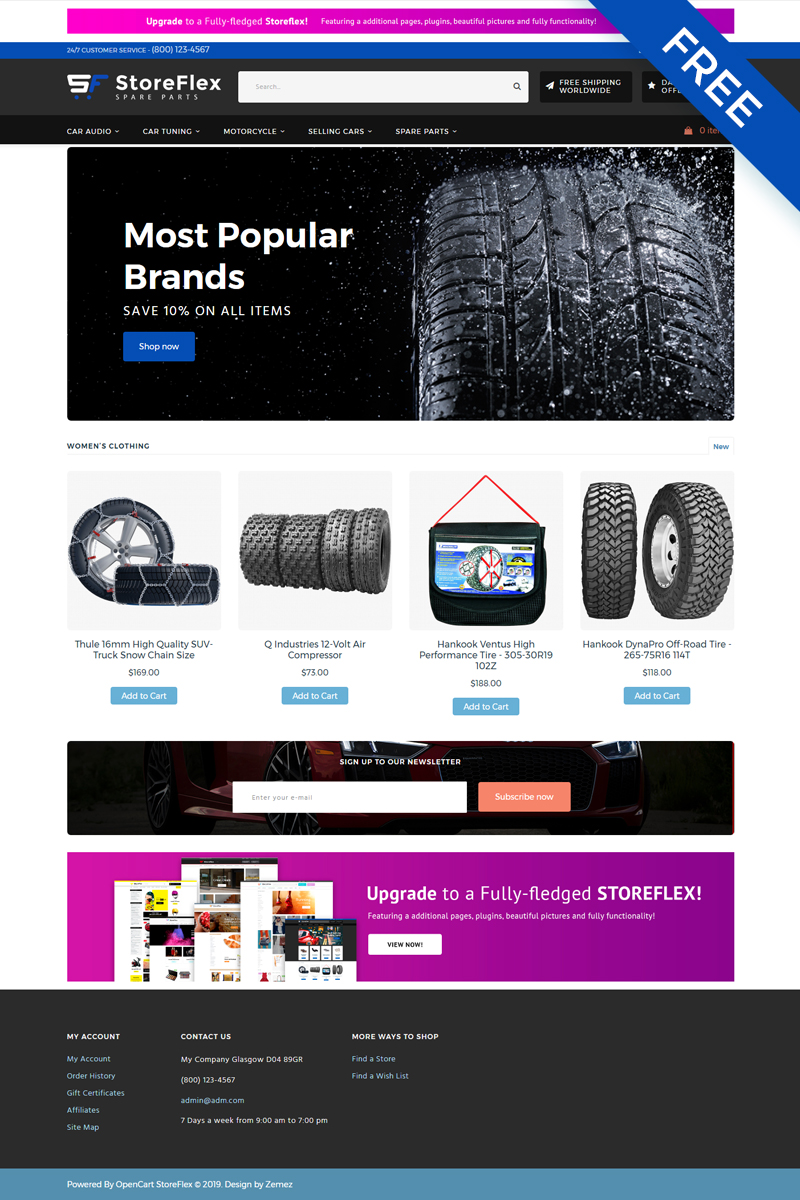 StoreFlex - Car Parts eCommerce Clean Free №80441 - скриншот