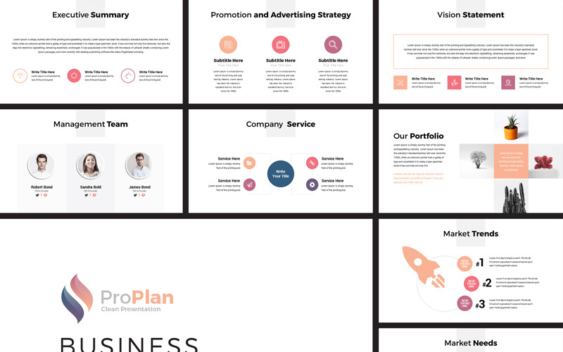 ProPlan Business PowerPoint template PowerPoint Template