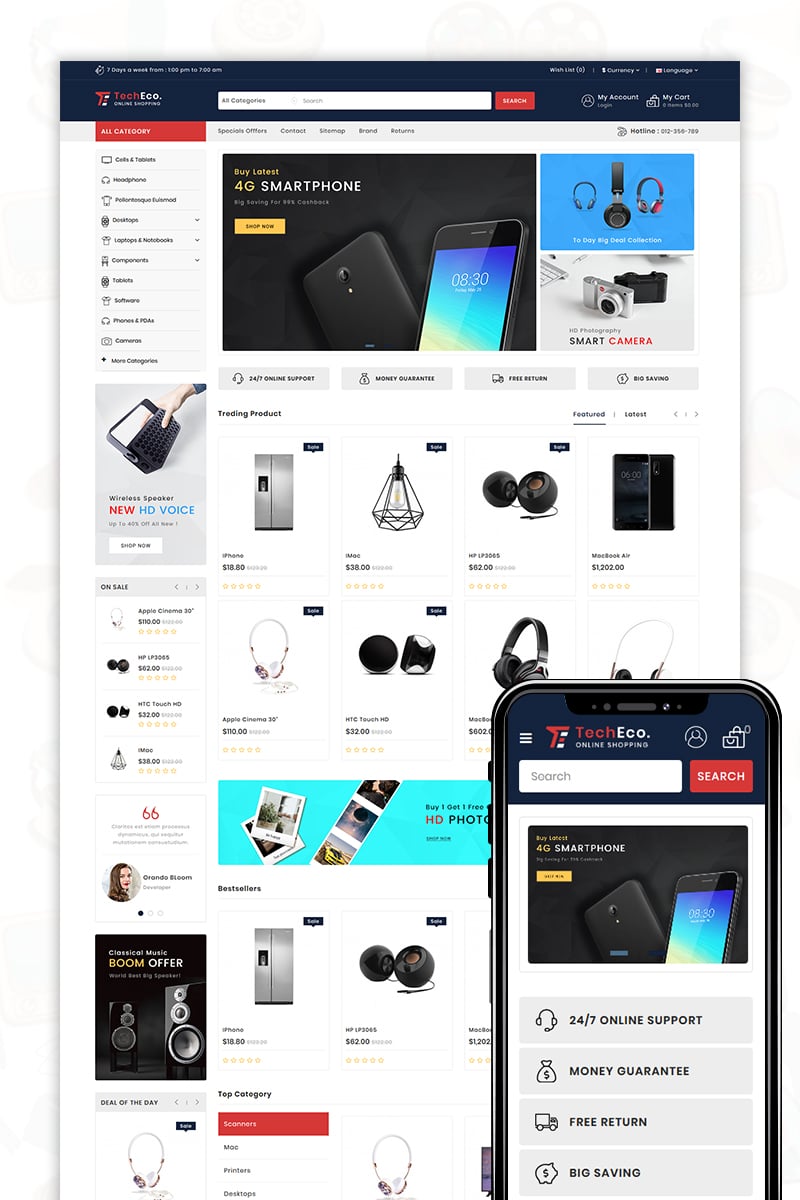 Responsive Techeco - The Shopping Mall Opencart #80518