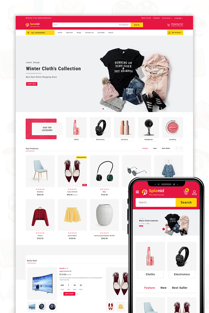 Reszponzív Splenid - The Shopping Mall OpenCart sablon 80504