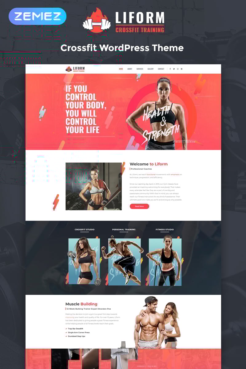 Tema De WordPress "Liform - Crossfit Sport Elementor" #80591 - captura de pantalla