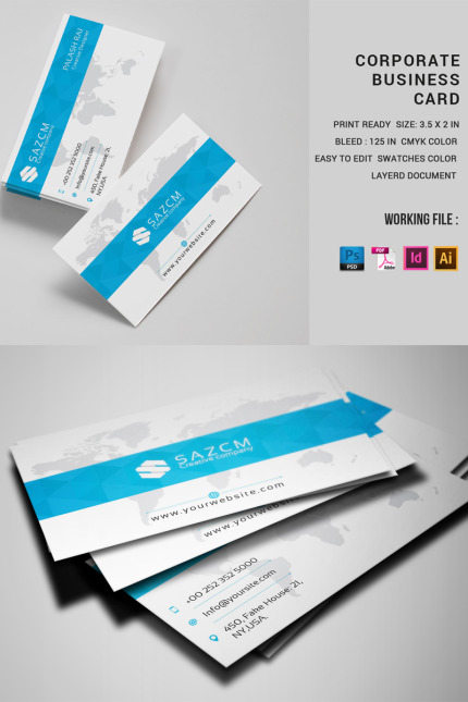 Template #80605 Card Corporate Webdesign Template - Logo template Preview