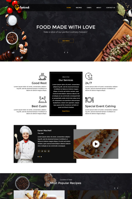 Template #80630 Restaurant Theme Webdesign Template - Logo template Preview