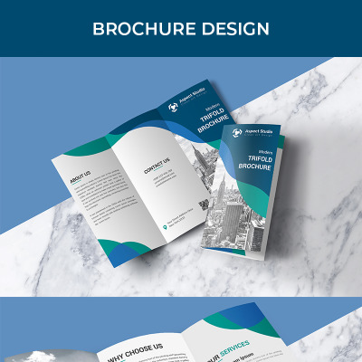 Business Growth Tri-fold Brochure Corporate Identity Template