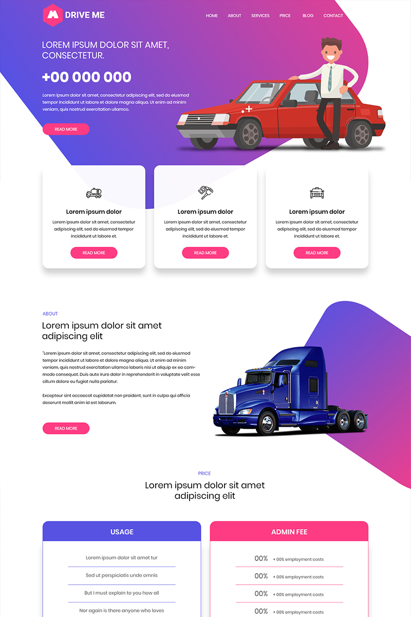 Drive Me Driving School Psd Template 80653