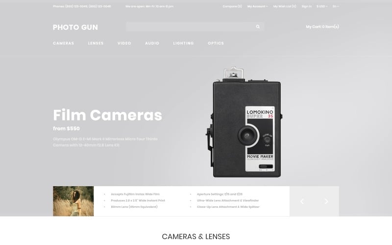 Photo Gun - Electronics Store - D¡ommerce Modern OpenCart Template