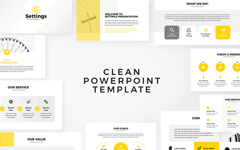 Settings Business PowerPoint template PowerPoint Template