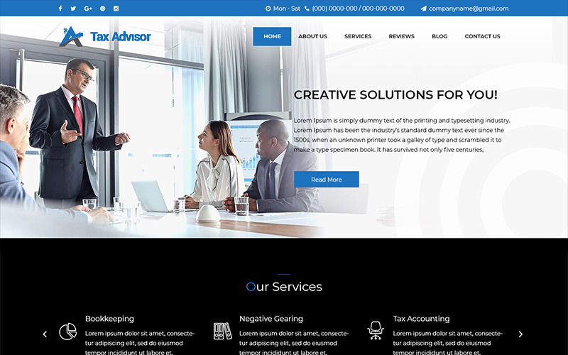 Tax Advisor - Tax Consultant PSD Template