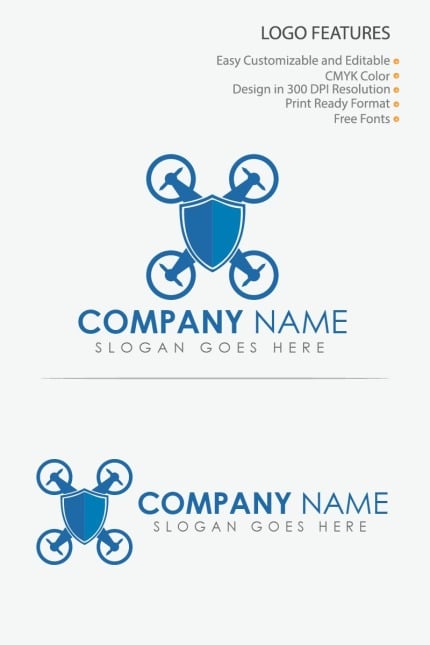 Template #80731 Shield Drone Webdesign Template - Logo template Preview