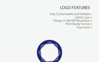 Blue Circle Design Logo Template