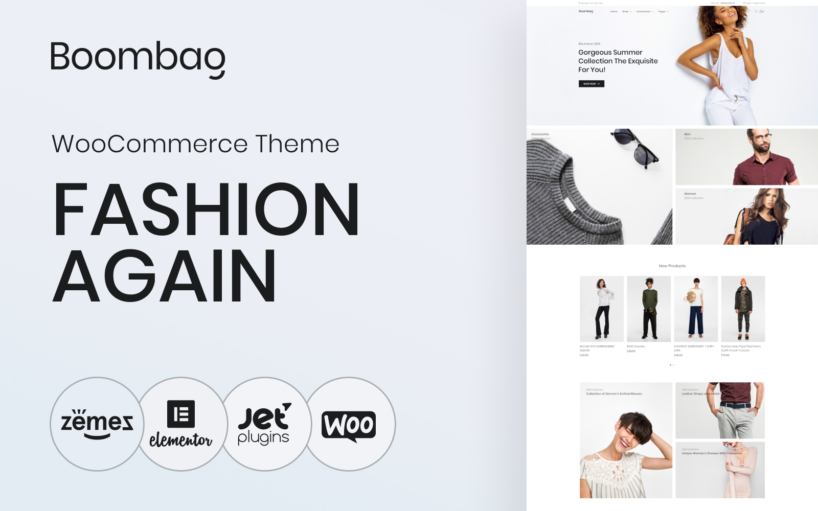 Responsywny motyw WooCommerce Boombag - Apparel ECommerce Modern Elementor #80766