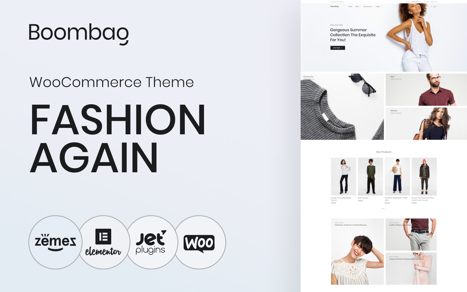 Tema WooCommerce Responsive #80766 "Boombag - Apparel ECommerce Modern Elementor"
