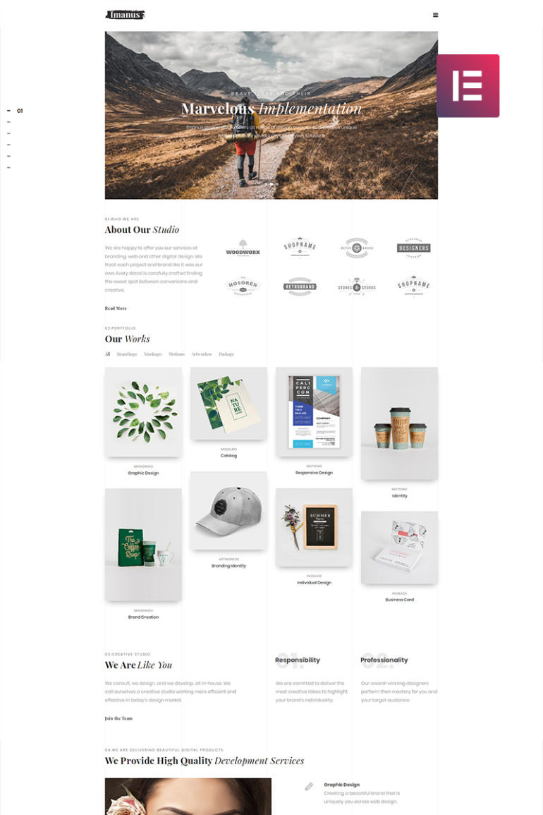 Imanus - Design Multipurpose Minimal Elementor WordPress Theme