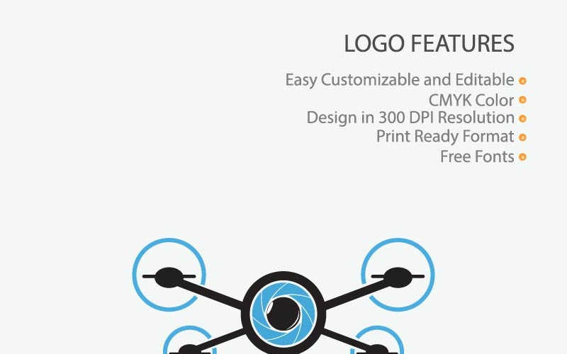 Drone Photography Camera Logo Template