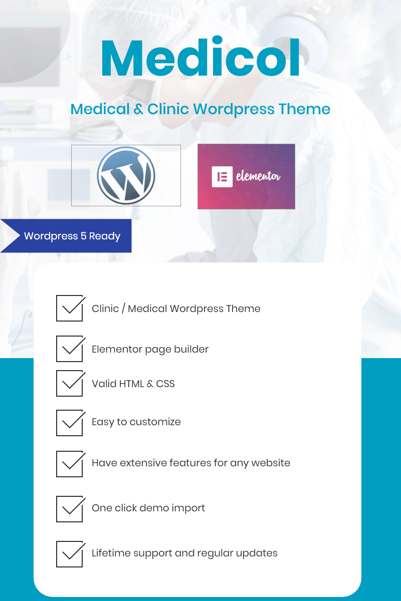 Medicol - Elementor Bootstrap for Medical & Clinic Tema WordPress №80894