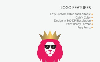 Modern Lion King Logo Template