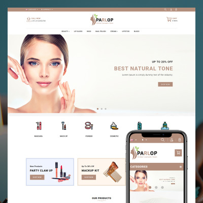 Cosmetics Store Responsive OpenCart šablona