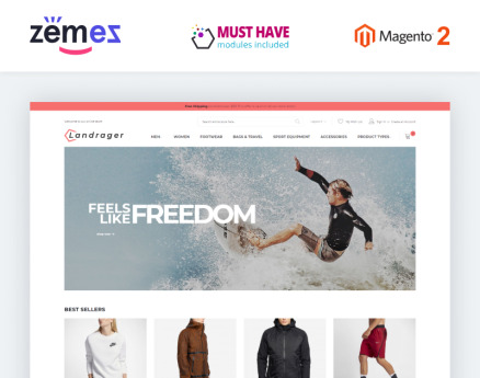 Landrager - Extreme and Outdoor Sports eCommerce Magento Theme