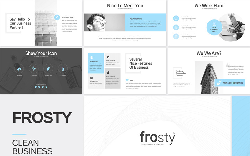 Frosty Clean PowerPoint template PowerPoint Template