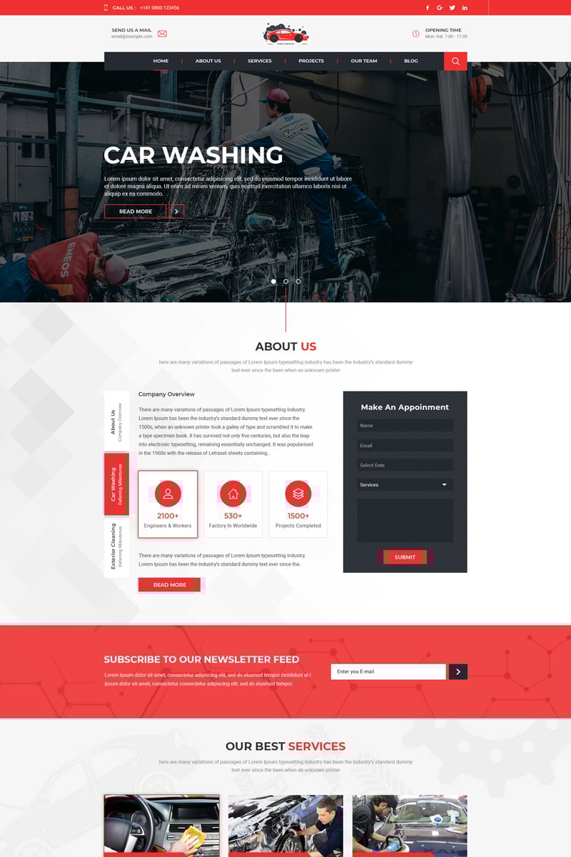 Plantilla PSD "Ferry - Carwash One Page" #80907 - captura de pantalla