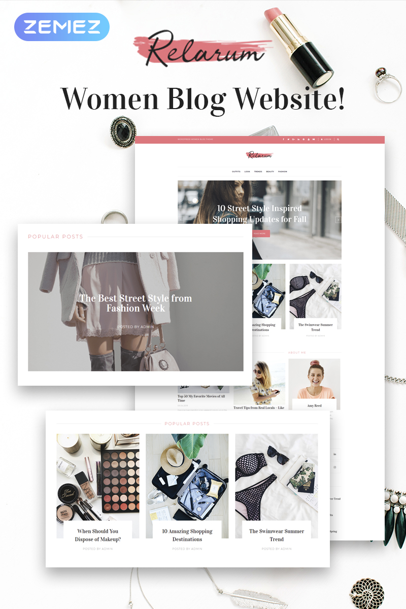 "Relarum - Women Blog Multipurpose Classic Elementor" thème WordPress adaptatif #80997 - screenshot