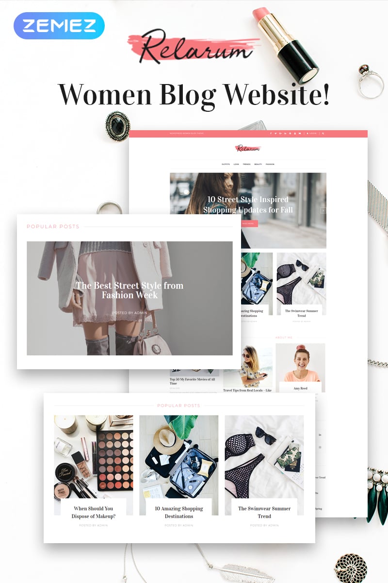 Responsywny motyw WordPress Relarum - Women Blog Multipurpose Classic Elementor #80997 - zrzut ekranu