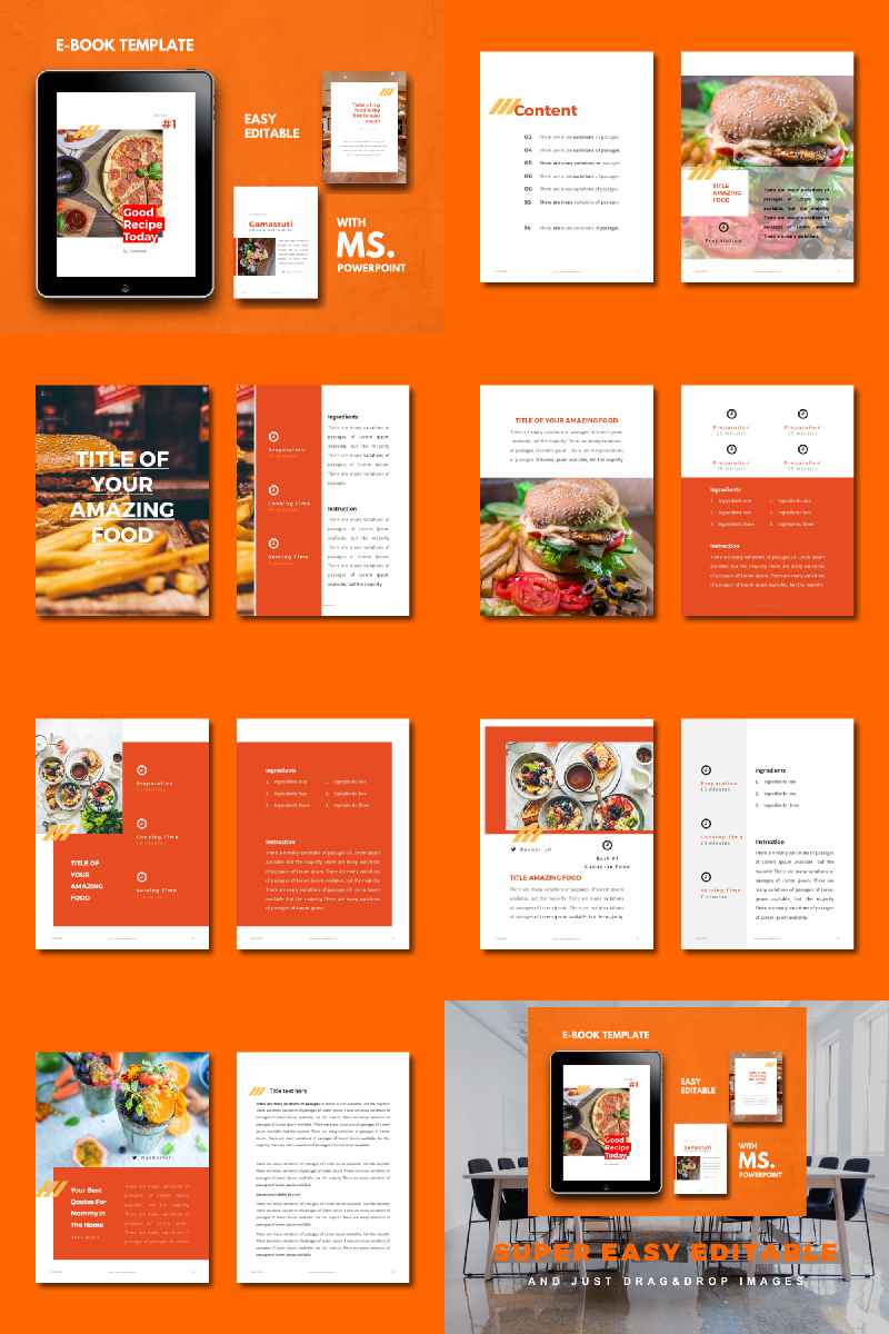 Recipe eBook Design Presentation PowerPoint template