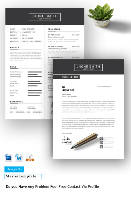 Template #81137 Resume Simple Webdesign Template - Logo template Preview