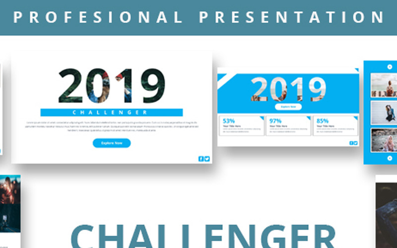 Challenger Pitch Deck PowerPoint template PowerPoint Template