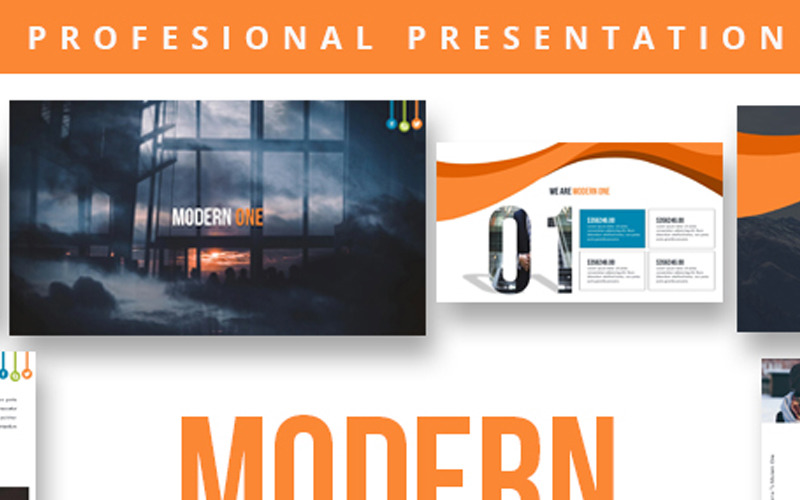 Modern One Pitch Deck PowerPoint template PowerPoint Template