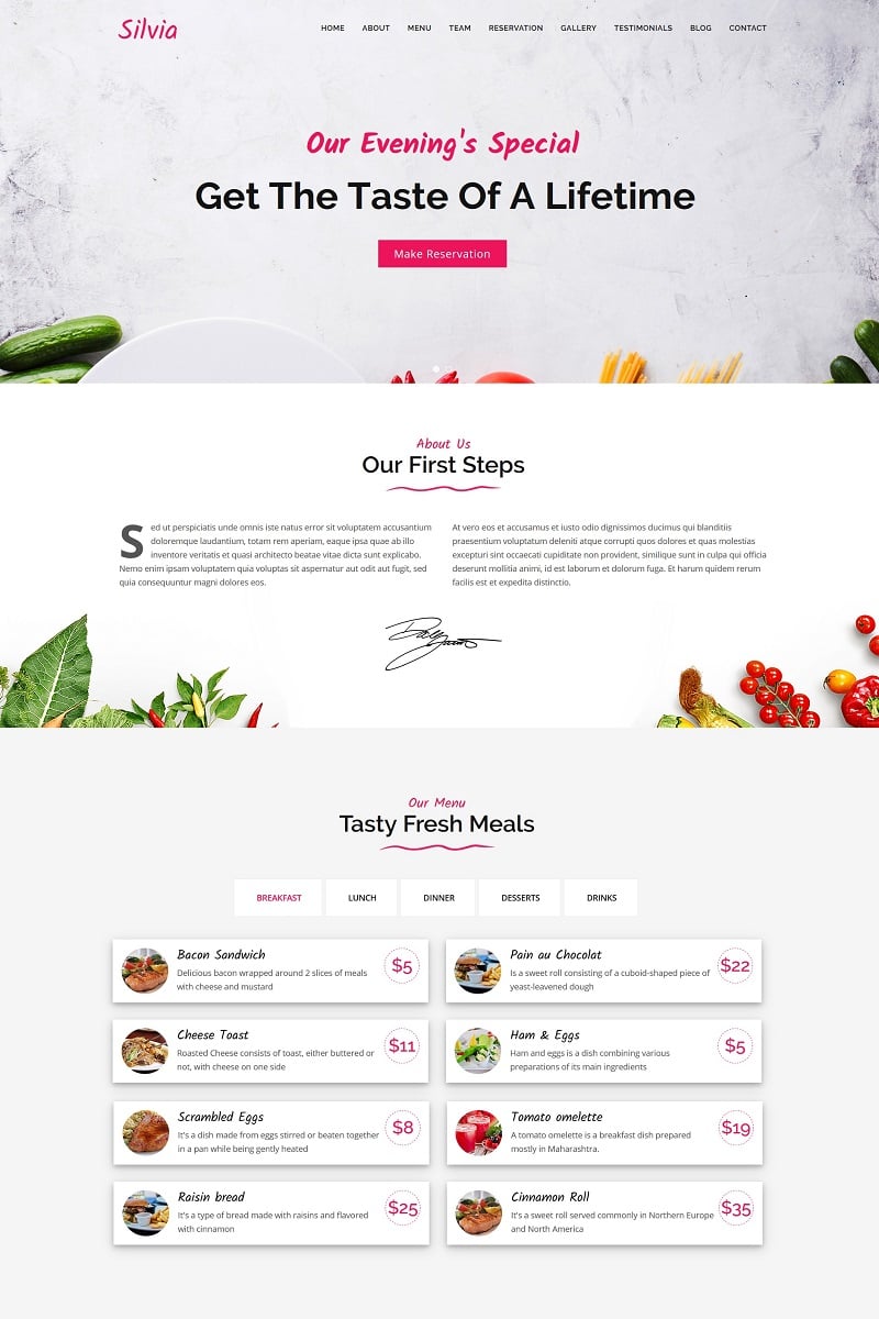 Responsive Silvia - Fast Food & Diner Joomla #81190