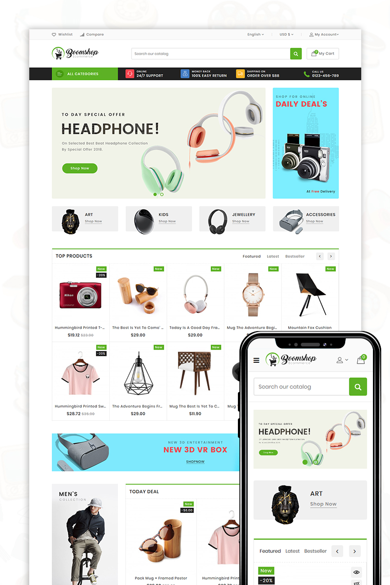 Reszponzív Boomshop - The Shopping Mall OpenCart sablon 81179