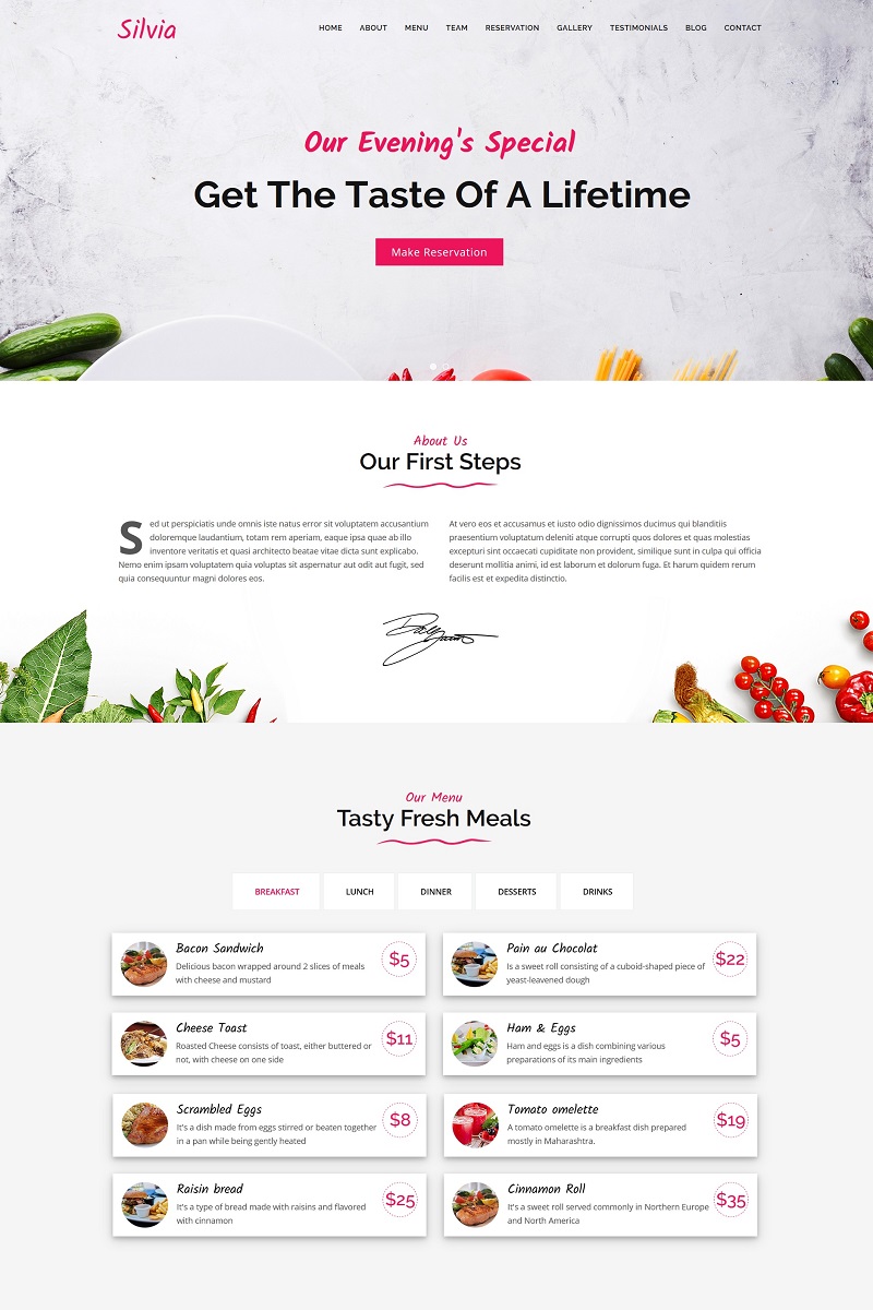 "Silvia - Fast Food & Diner" thème Joomla adaptatif #81190