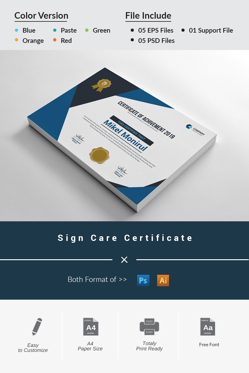 Sign Care Certificate Template