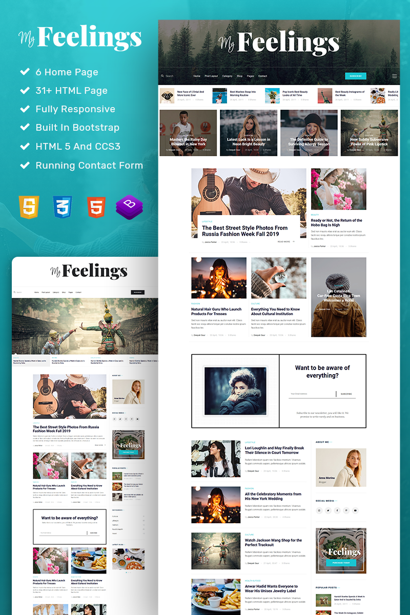 myFeeling : Personal Blog Website Template