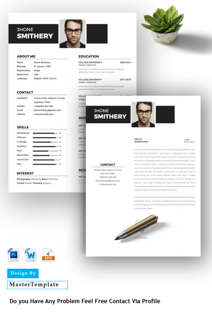 Template #81283 Resume Simple Webdesign Template - Logo template Preview