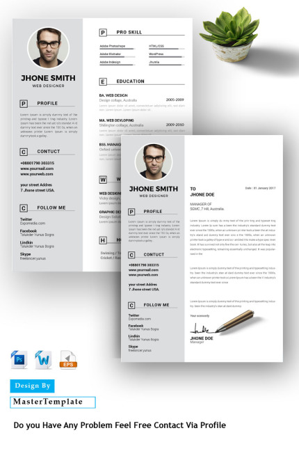 Template #81285 Resume Simple Webdesign Template - Logo template Preview