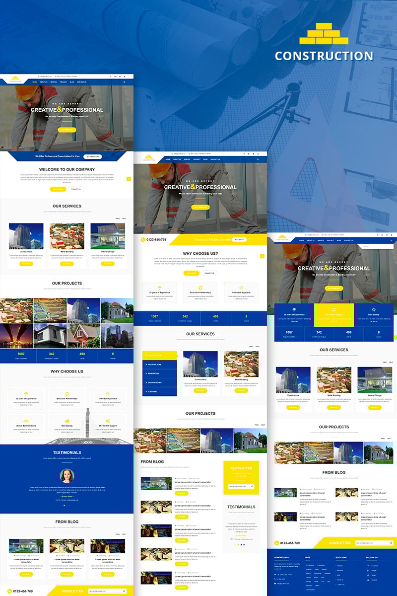 "Construction & Building Business" thème Joomla adaptatif #81254