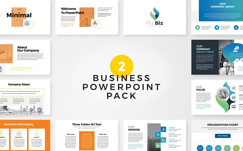 ProBiz - Minimal Business Pack PowerPoint template PowerPoint Template
