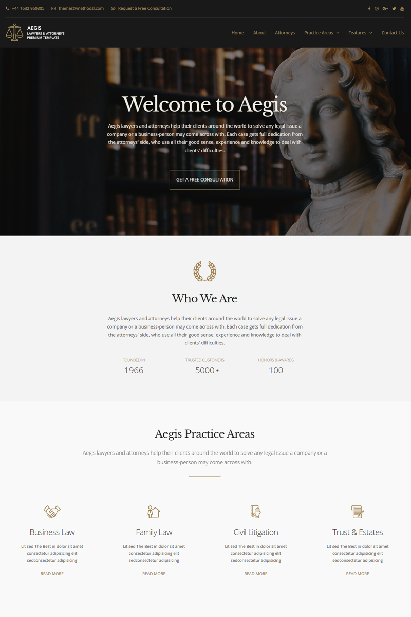 Website Vorlage namens "Aegis - Lawyers and Attorneys" #81266