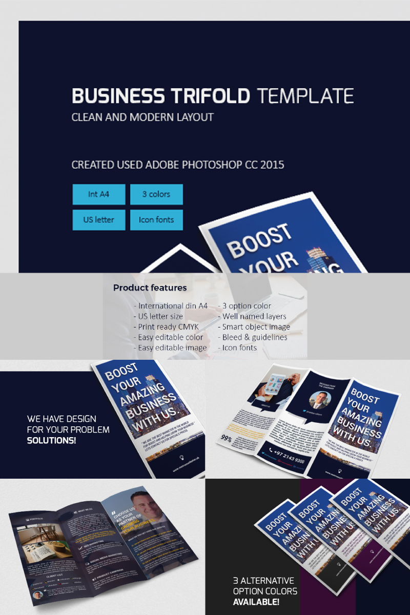 Business Trifold Design - Corporate Identity Template